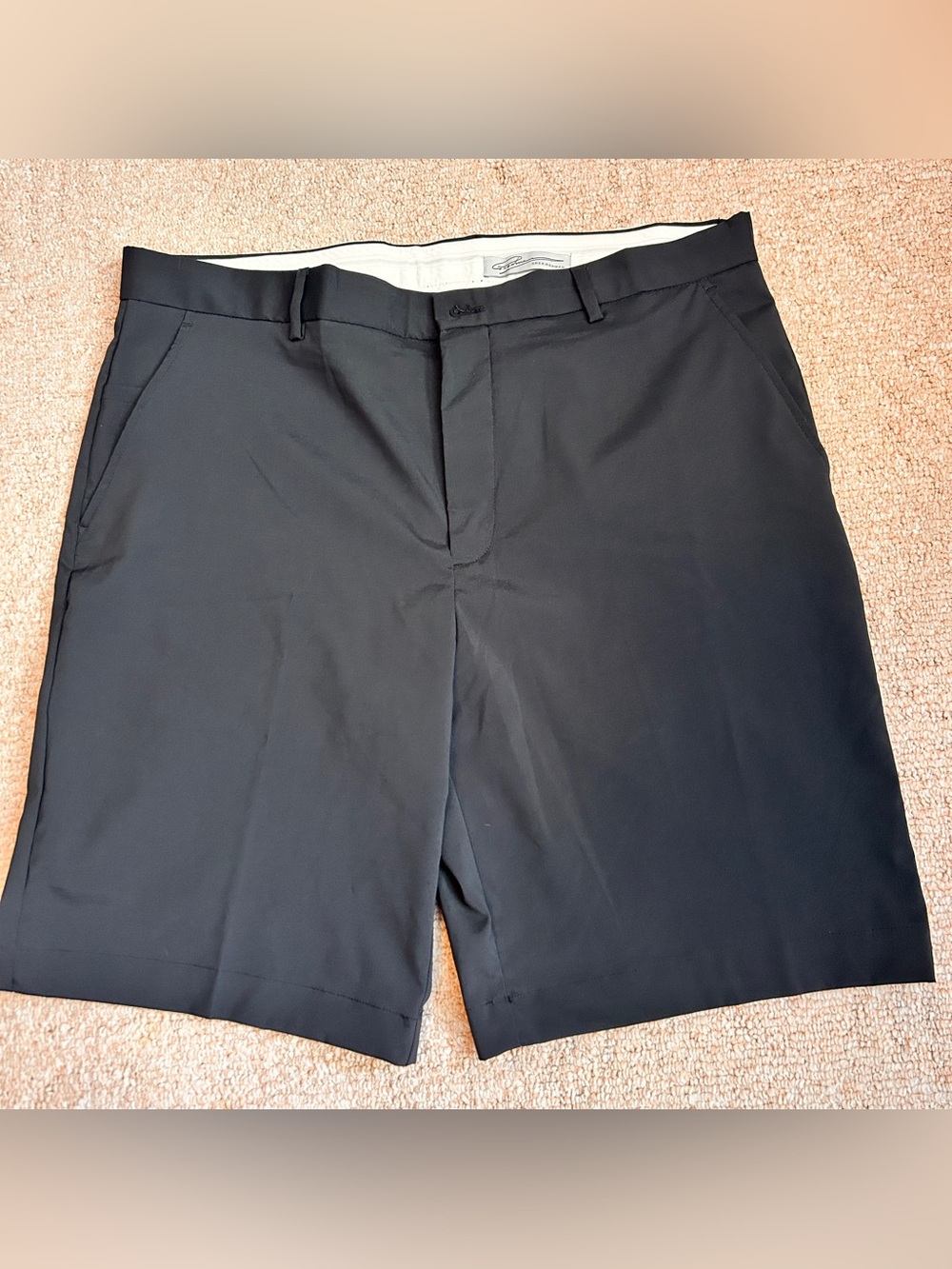 Greg Norman Collection Black Flat-Front Performance Shorts